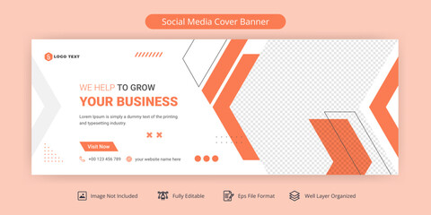 Grow Your Business Social Media Facebook Cover Banner Template