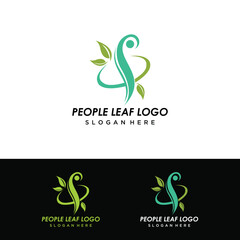 Human Leaf Logo Template