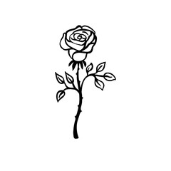 Obraz premium Geometric rose flower. Art deco style inspired. Vector logo design template, minimal petal beauty icon, salon floral abstract sign.