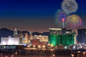 Stickers pour porte Las Vegas Fireworks in Las Vegas 