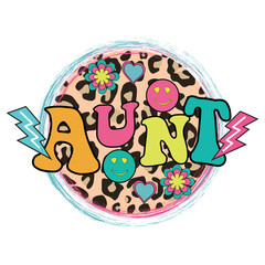 aunt png, aunt svg, cool aunt svg, leopard cheetah print retro vintage aunt png, auntie svg, best aunt png, aunt life svg, auntie life png