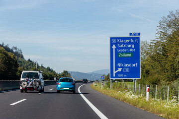 Semmering Schnellstraße S6 bei der Abfahrt Niklasdorf