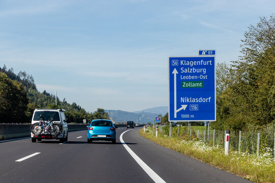 Semmering Schnellstra&szlig;e S6 bei der Abfahrt Niklasdorf