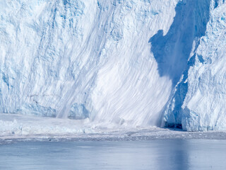 The rapidly calving Eqi Glacier (Eqip Sermia) outlet, north of the disko Bay in Western Greenland