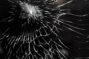 Cracked smart phone screen, abstract pattern