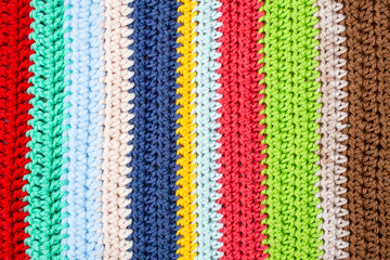 vertical multi colored crochet lines pattern,