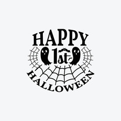 Happy 1st Halloween, Halloween vector.