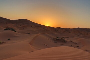 Fototapeta na wymiar Sunset Over the Sahara