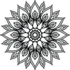 mandala Coloring book. wallpaper design, tile pattern, shirt, greeting card, sticker, lace pattern and tattoo. decoration for interior design. Vector ethnic oriental circle ornament. white background