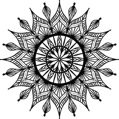 mandala Coloring book. wallpaper design, tile pattern, shirt, greeting card, sticker, lace pattern and tattoo. decoration for interior design. Vector ethnic oriental circle ornament. white background