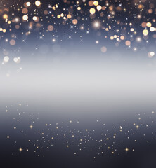 Silver Lucky Glitter Background With Defocused Lights And Stars