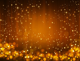 Golden glitter background with stars