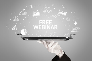 Waiter serving business idea concept