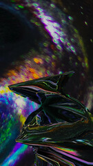 Abstract 3d render, holographic, dark background