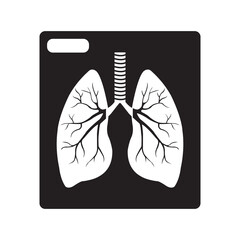 Anatomy breathe patient lungs icon | Black Vector illustration |