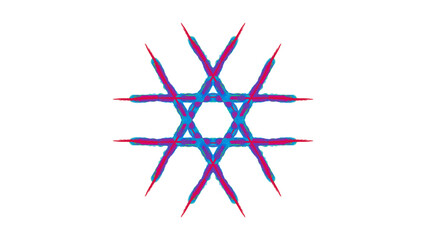 Whimsical colorful isolated snowflake ornaments