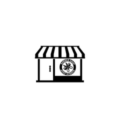Barber shop glyph icon isolated on white background