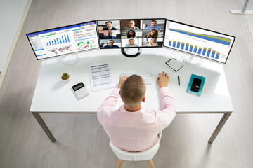 Watching Online Video Conference Learning Webinar