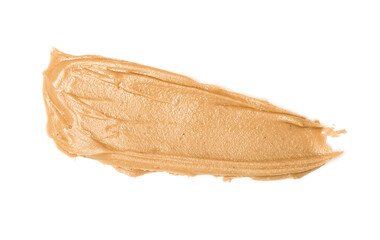 Stroke of nut butter on white background