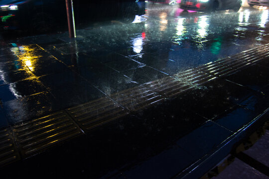 Rainy day in Bangkok, rainy season, water floaded everywhere