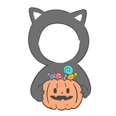 얼굴 합성용 할로윈 검은 고양이 의상