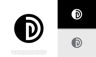 Initial D logo design. Innovative high tech logo template.