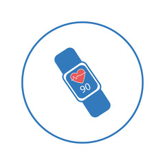 Activity heart tracker smart watch icon | Circle version icon |