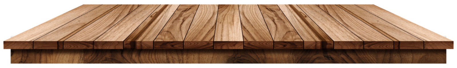 Empty wooden table top isolated, Use as products display montage. Vintage style concept free space use for your copy and branding. 3d illustration