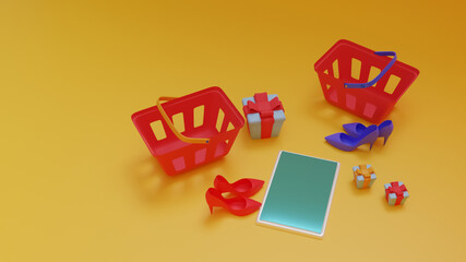 Fototapeta premium online shopping 3d illustration