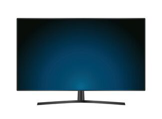 Tv monitor with empty blank screen isolated on white, 3d vector illustration
