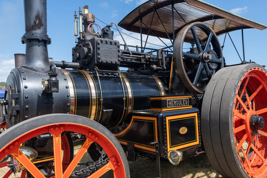 Close up of a restored Mclaren traction engine
