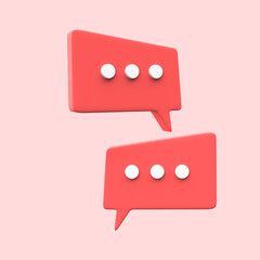 3d minimal bubbles chat icon 3d rendering illustration