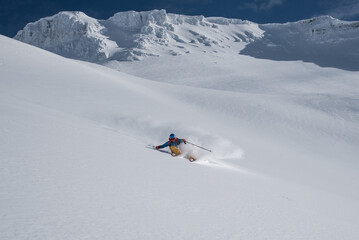 Skifahrer im Tiefschnee