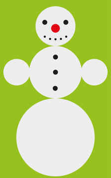 snowman vector illustration on green background_1