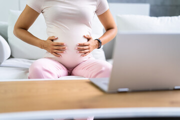 Young Pregnant Woman Suffering From Nausea
