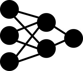 Isolated icon of a neural network. Concept of artificial intelligence, deep learning and machine learning. 