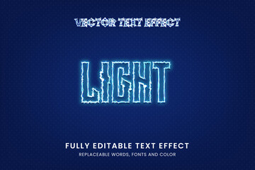 Light editable vector text effect 