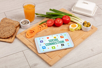 Healthy Tablet Pc compostion, social networking concept