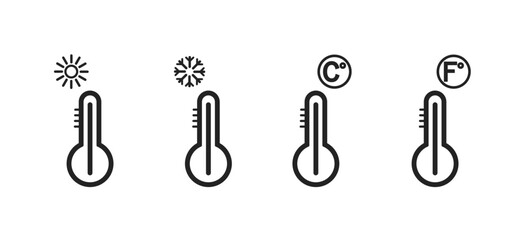set with temperature icon, vector, cold vector design, hot weather symbol