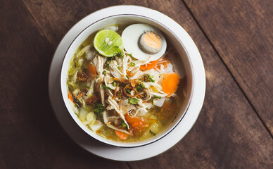 Soto Banjar or Traditional Chicken Soup from South Borneo Kalimantan, Indonesia