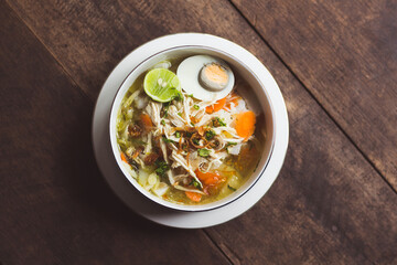 Soto Banjar or Traditional Chicken Soup from South Borneo Kalimantan, Indonesia