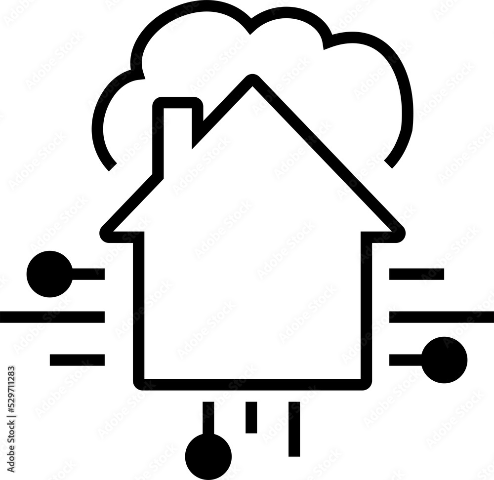 Poster isolated icon of a smart home automation logo. concept of big data, cloud computing and internet of 