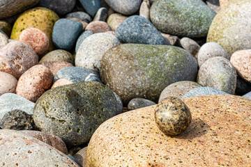 Polished round rocks