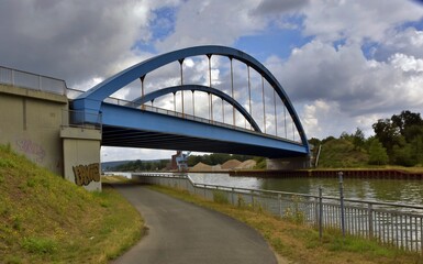 bridge over river Dortmund-Ems-Kanal
Kanal in Deutschland
 - obrazy, fototapety, plakaty