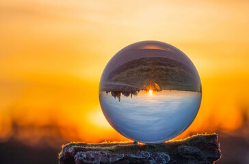 Glasball - Sonnenuntergang 