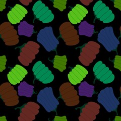 Halloween seamless pumpkins and witch hat and ghost pattern for fabrics and wrapping paper and clothes print