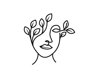 line style woman face