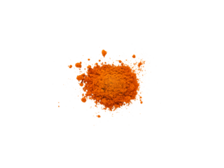 Ground red sweet pepper pile top view isolated transparent png