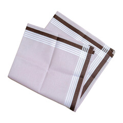 Vintage stripped cotton Handkerchief for men isolated.