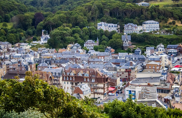 Fototapeta premium Village of Etretat in France from above.